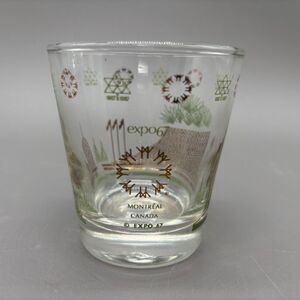 Expo 67 Western Provinces Souvenir Glass Montreal Canada Vintage Whiskey Tumbler